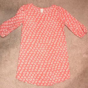 Coral Daisy Print Dress